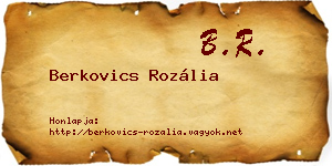 Berkovics Rozália névjegykártya
