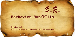 Berkovics Rozália névjegykártya