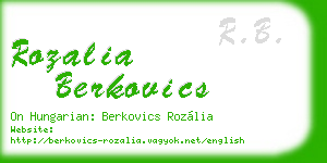 rozalia berkovics business card